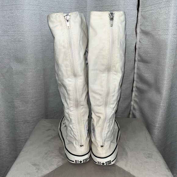 Converse Knee High White All Star Y2k Size Men 5 Women 7 Chuck Taylor - Picture 5 of 12